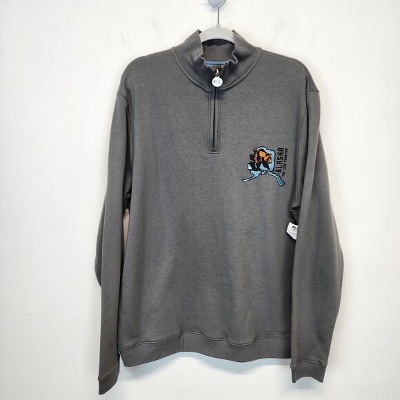 Princess Cruise Line Alaska Pull Over Sweatshirt Size L Gray Embroidered Ship - Picture 1 of 10